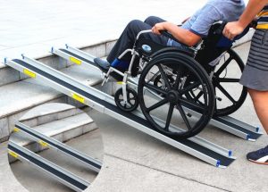 雙軌伸縮非固定式斜坡板,輕鬆推輪椅上下樓梯和輪椅上下車 雙軌伸縮非固定式斜坡板,輕鬆推輪椅上下樓梯和輪椅上下車