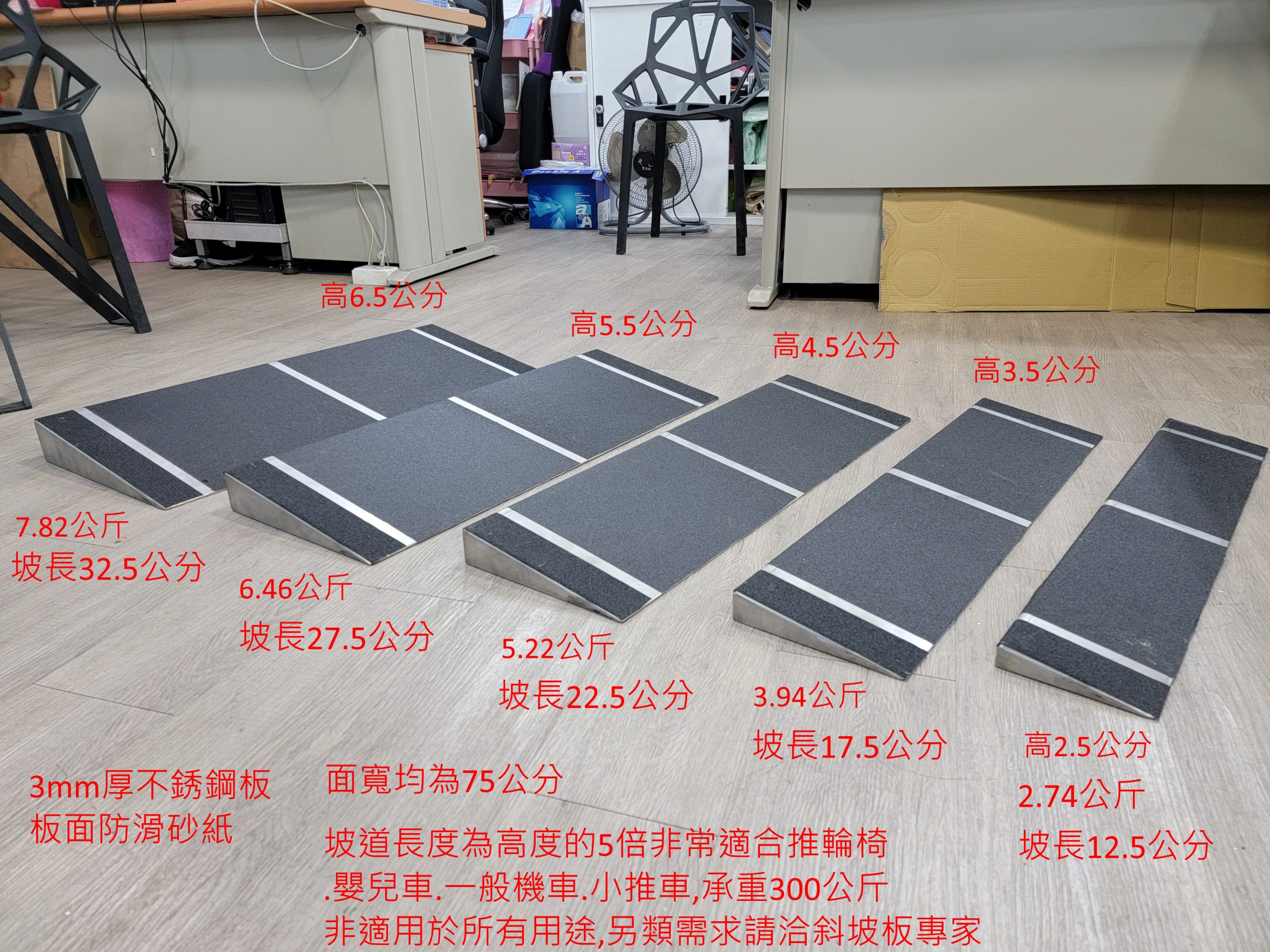 不銹鋼門檻斜坡板 新增規格品尺寸